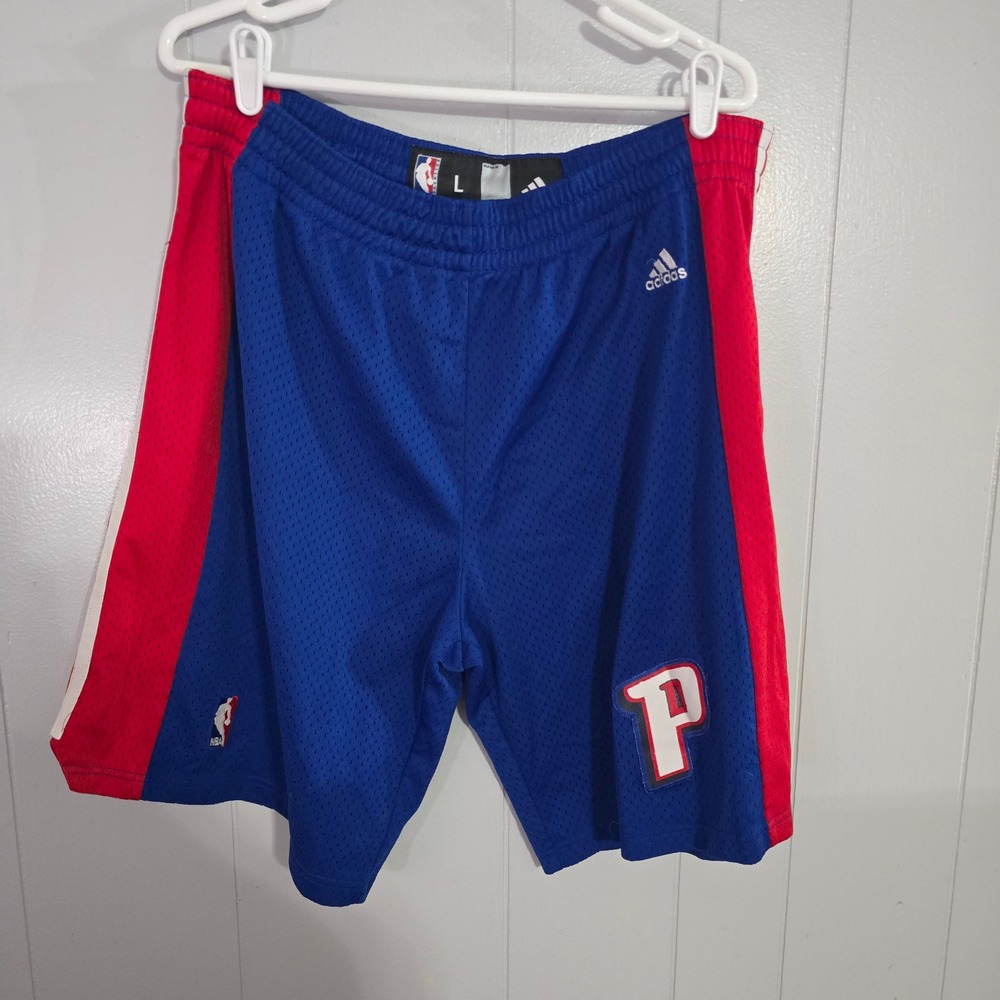 Adidas‎ Philadelphia 76ers NBA Basketball Shorts Mens Large Blue Red Mesh P Logo